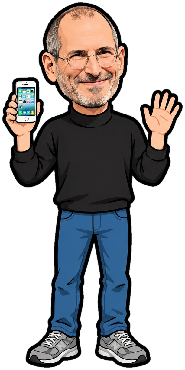 Mini sticker of Steve Jobs